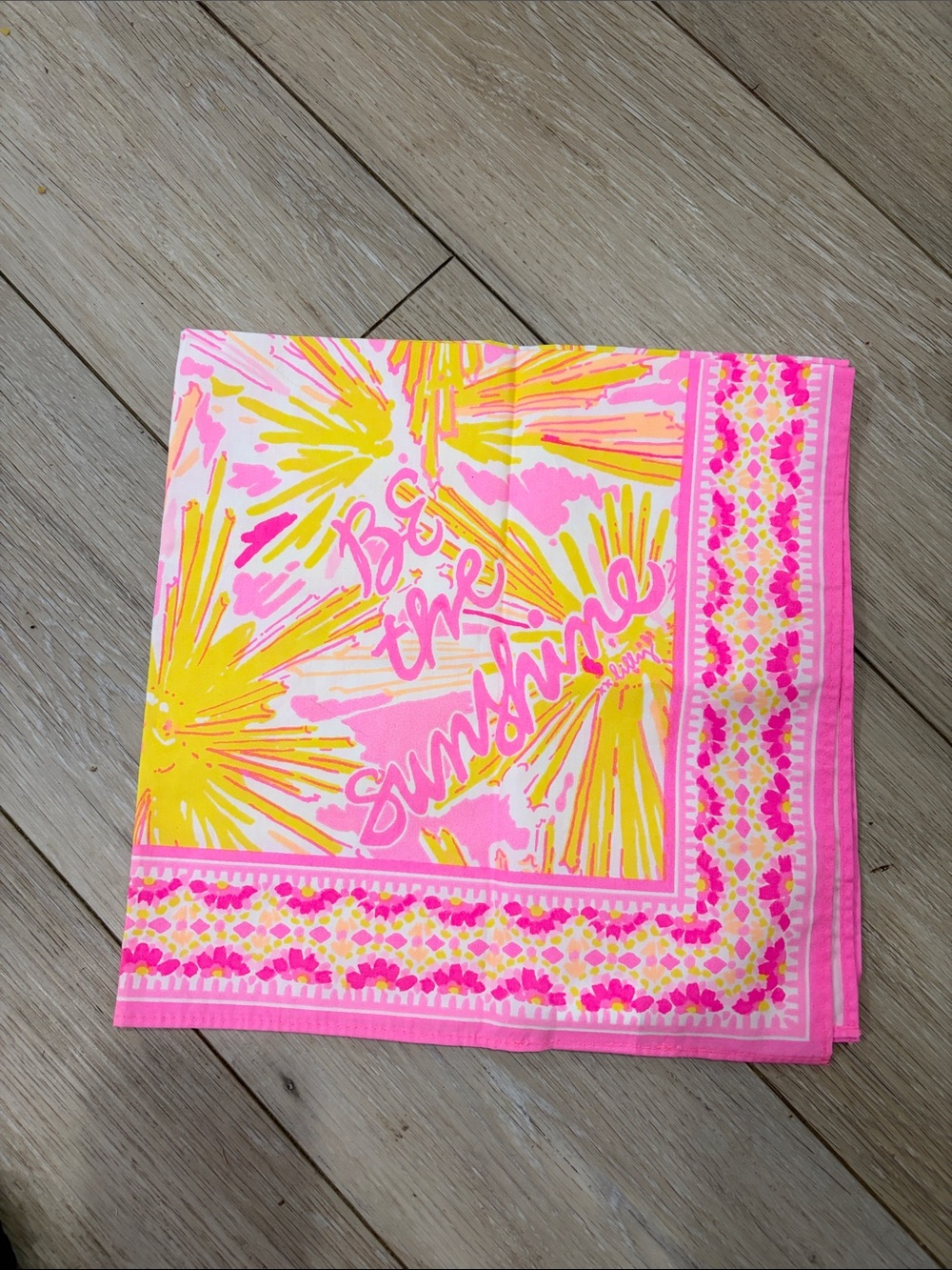 Lilly Pulitzer Pink Yellow 'Be the Sunshine' Printed Scarf